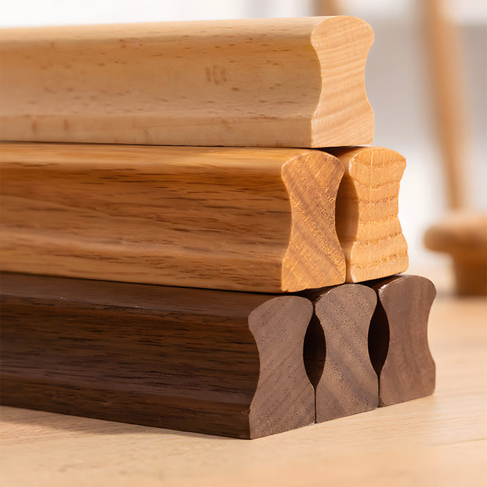 Modern Solid Natural Wood Drawer Pulls