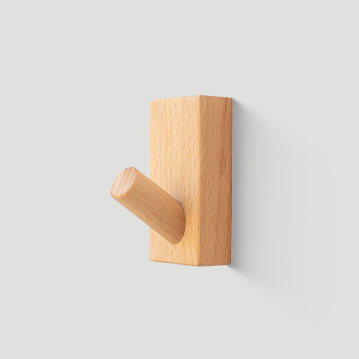 Modern Square Natural Wood Wall Mounted Hooks