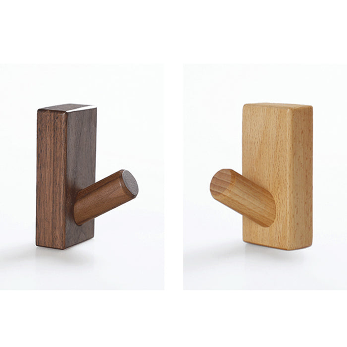 Modern Square Natural Wood Wall Mounted Hooks