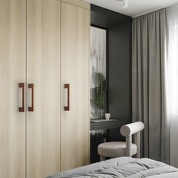 Modern Square Wood Cabinet Drawer Pulls