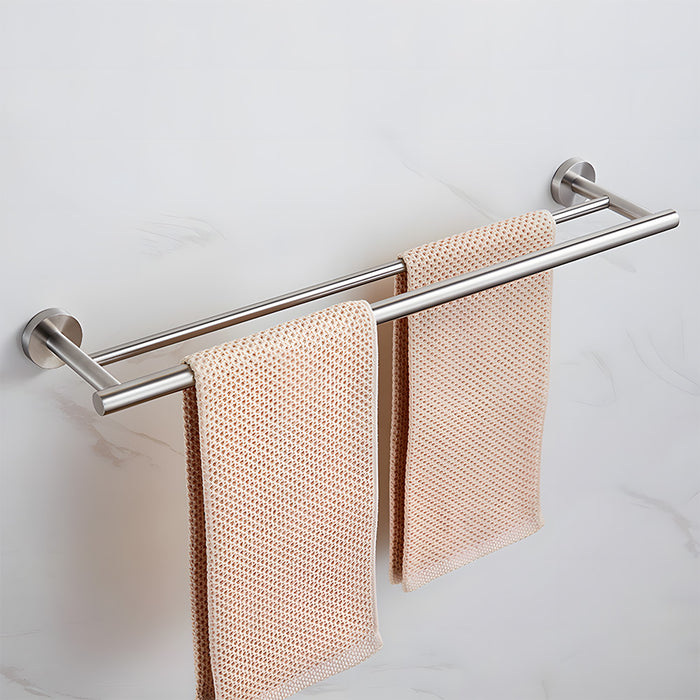 Modern Stainless Steel Wall Mounted Double Towel Bar