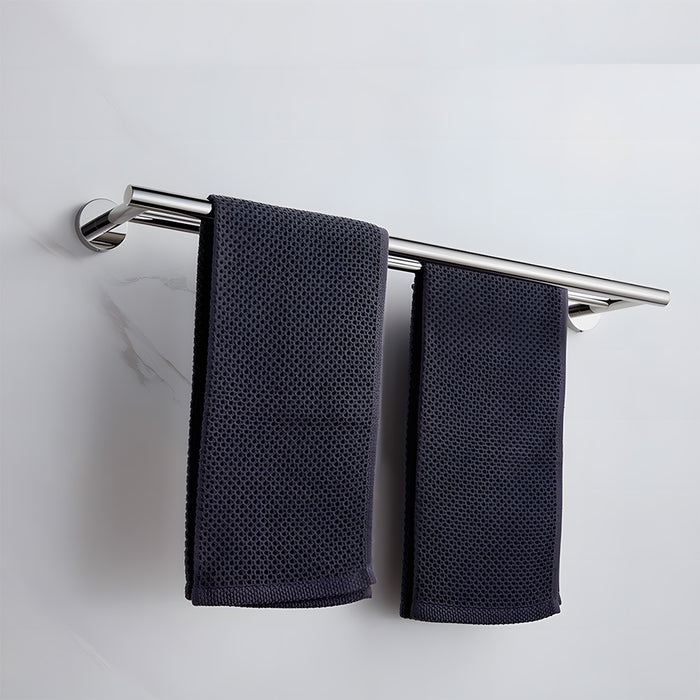 Modern Stainless Steel Wall Mounted Double Towel Bar