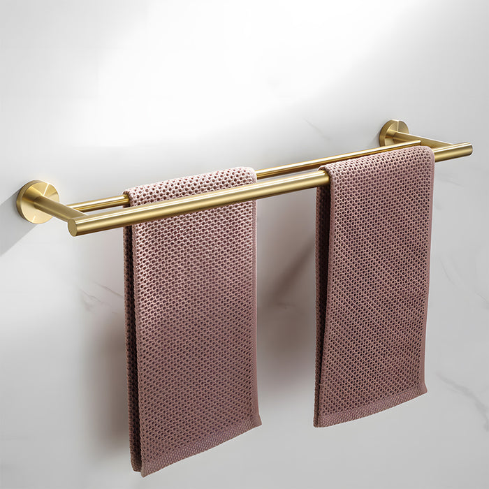 Modern Stainless Steel Wall Mounted Double Towel Bar