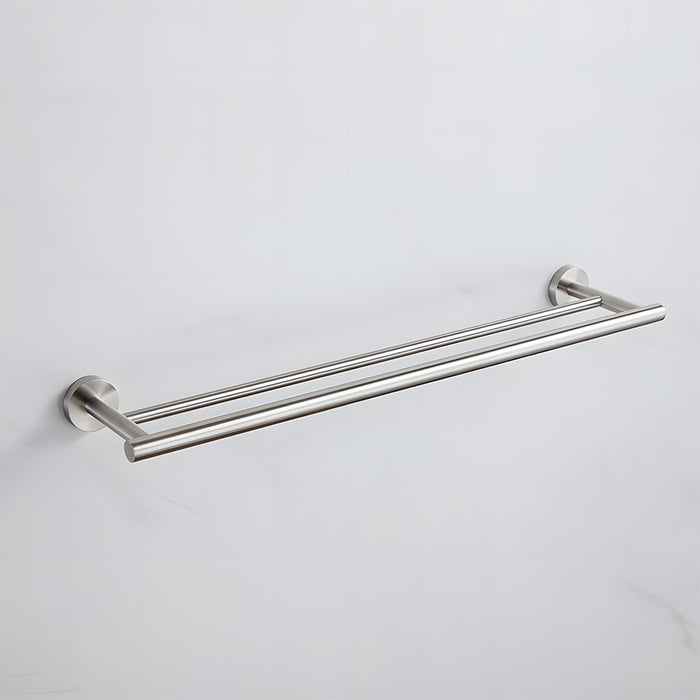 Modern Stainless Steel Wall Mounted Double Towel Bar