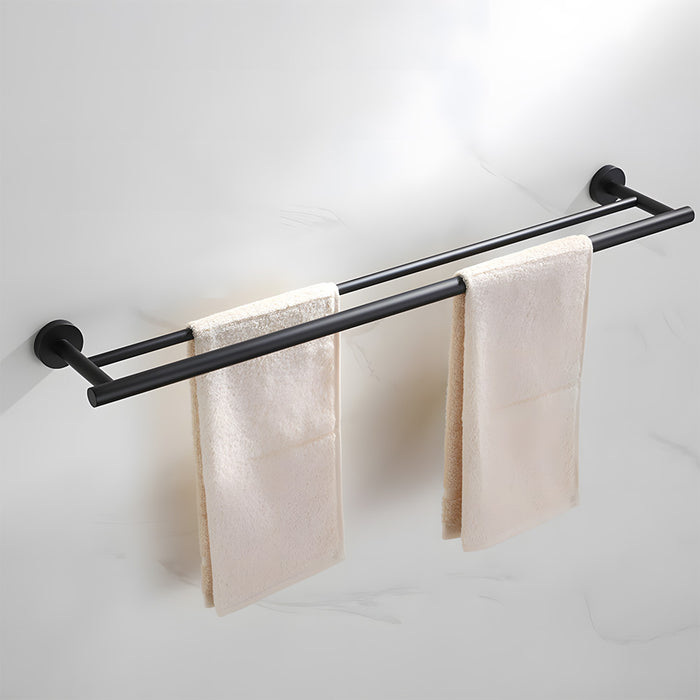 Modern Stainless Steel Wall Mounted Double Towel Bar