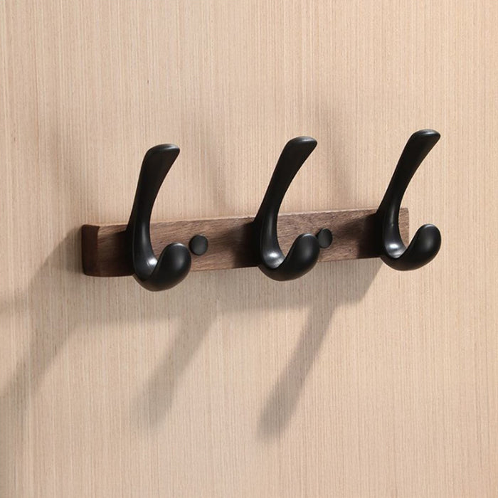 Modern Walnut Matte Black White Wall Mounted Coat Hook