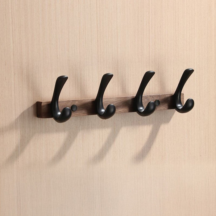 Modern Walnut Matte Black White Wall Mounted Coat Hook