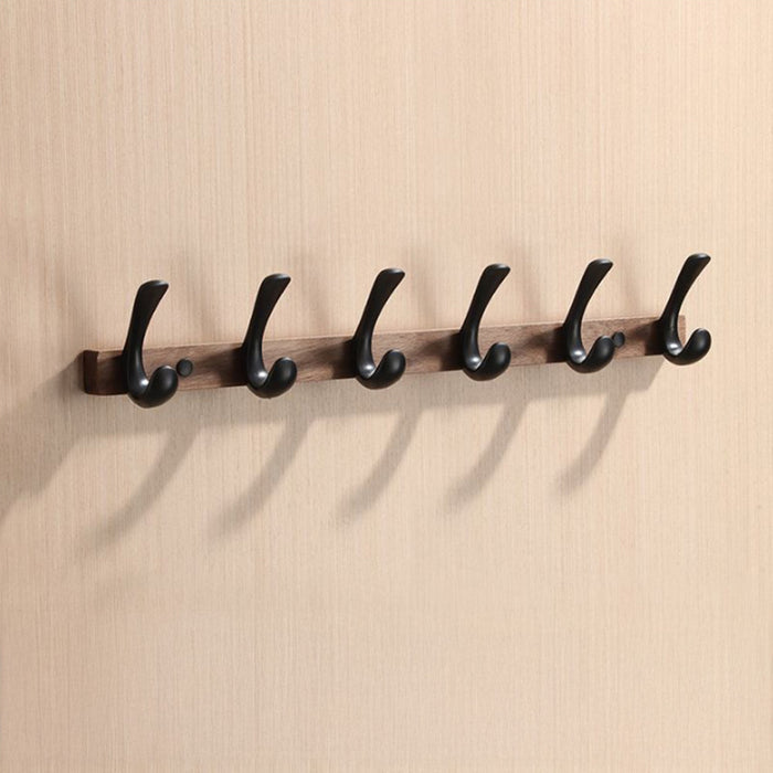 Modern Walnut Matte Black White Wall Mounted Coat Hook