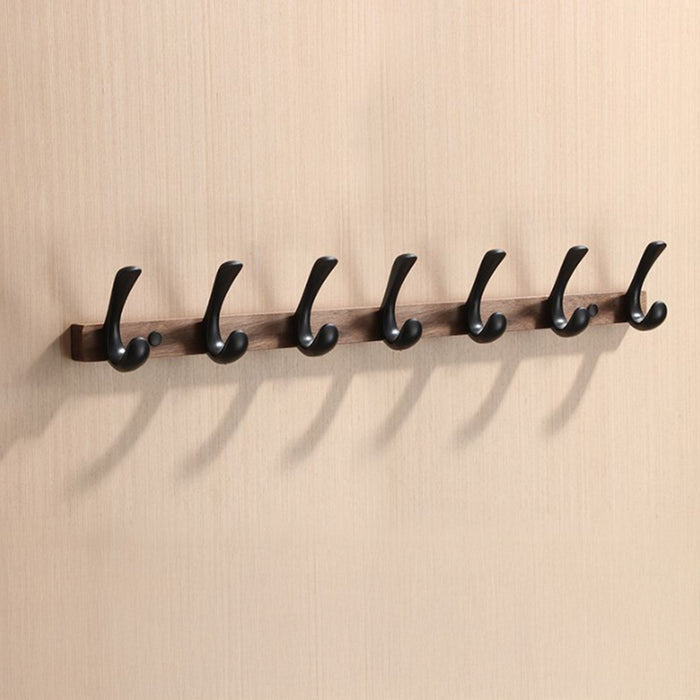 Modern Walnut Matte Black White Wall Mounted Coat Hook