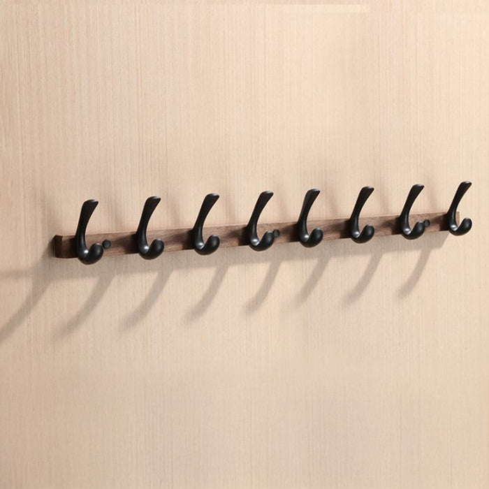Modern Walnut Matte Black White Wall Mounted Coat Hook