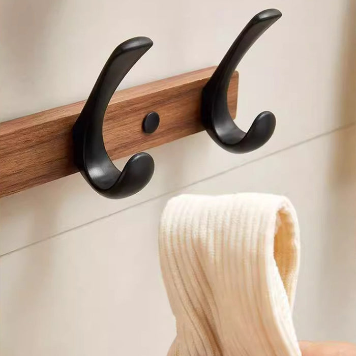 Modern Walnut Matte Black White Wall Mounted Coat Hook