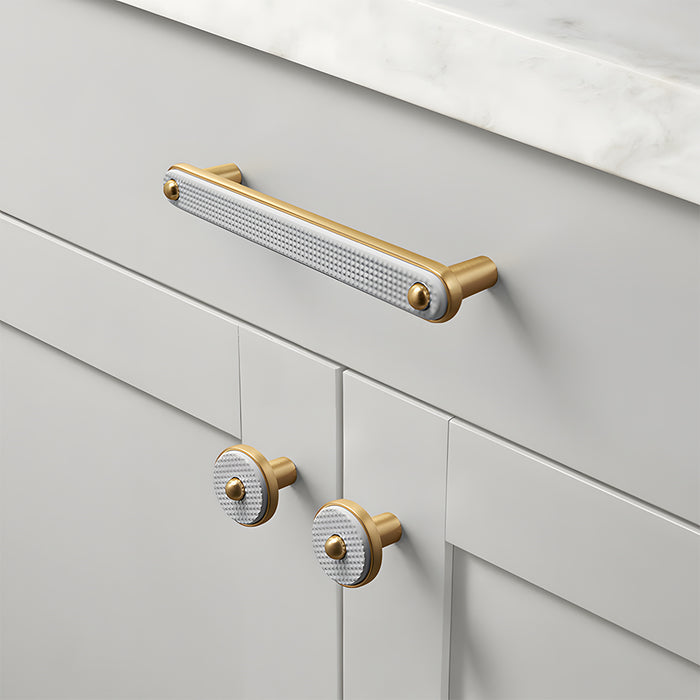 Modern Two-Tone Zinc Alloy Gold Kitchen Cabinet Handles