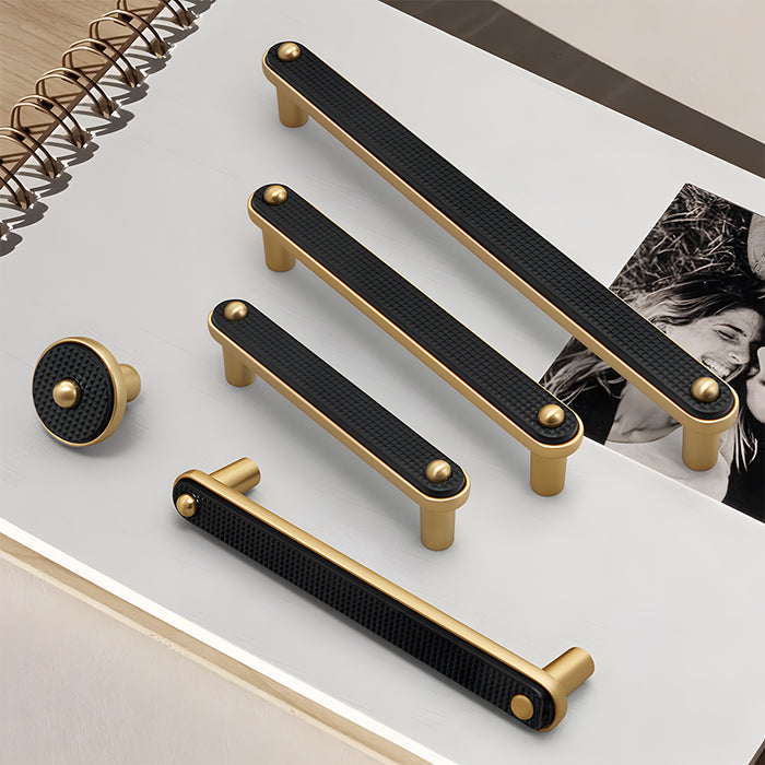 Modern Two-Tone Zinc Alloy Gold Kitchen Cabinet Handles