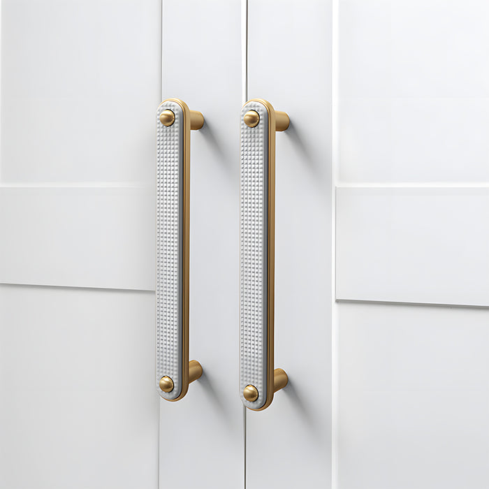 Modern Two-Tone Zinc Alloy Gold Kitchen Cabinet Handles