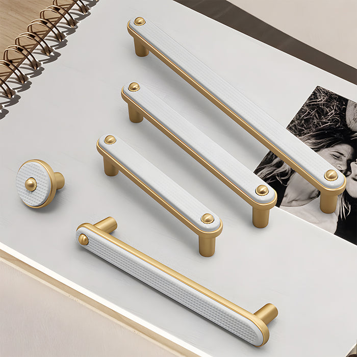 Modern Two-Tone Zinc Alloy Gold Kitchen Cabinet Handles