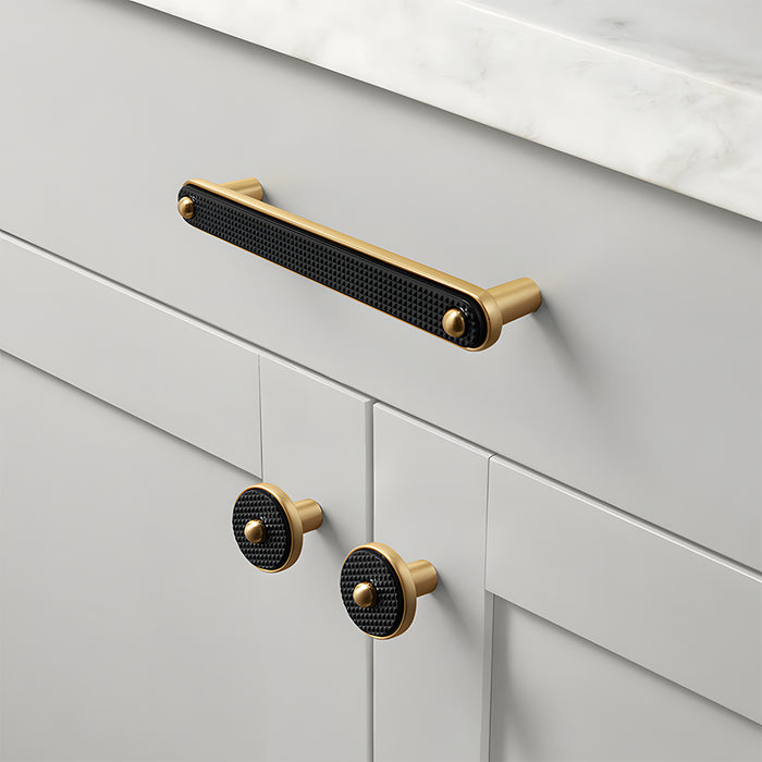 Modern Two-Tone Zinc Alloy Gold Kitchen Cabinet Handles