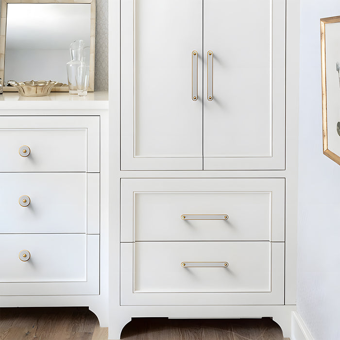 Modern Two-Tone Zinc Alloy Gold Kitchen Cabinet Handles