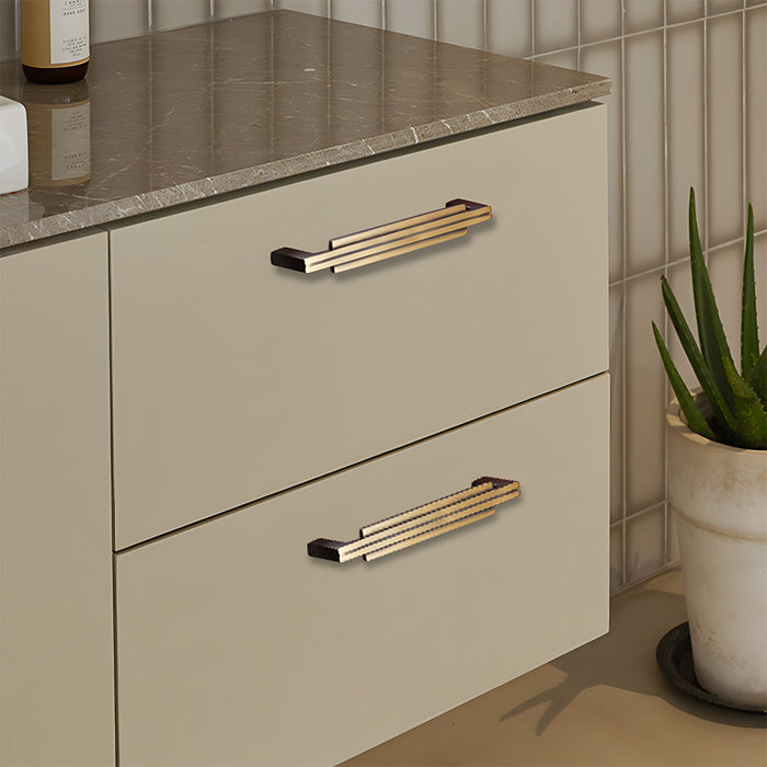 Nordic Art Deco Brass Cabinet Handles