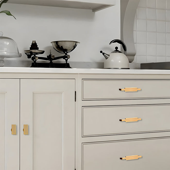 Nordic Art Deco Brass Cabinet Handles
