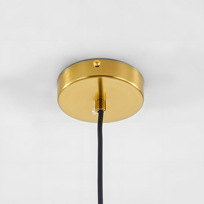Retro Glass Globe Pendant Light with Gold-Tone Accent