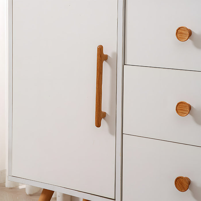Nordic Round Wood Cabinet Drawer Pulls
