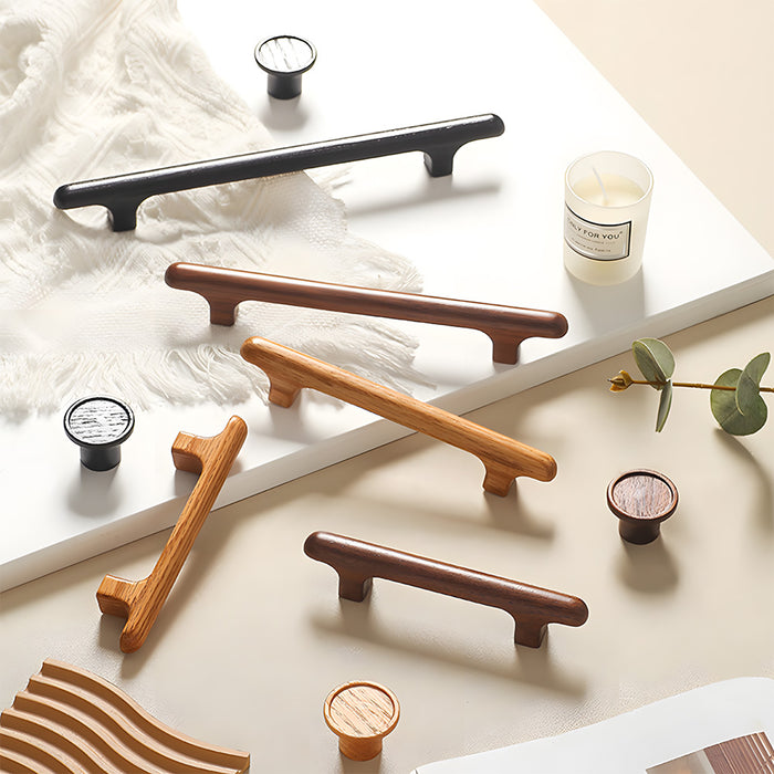 Nordic Round Wood Cabinet Drawer Pulls