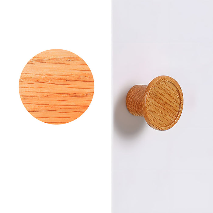 Nordic Round Wood Cabinet Drawer Pulls
