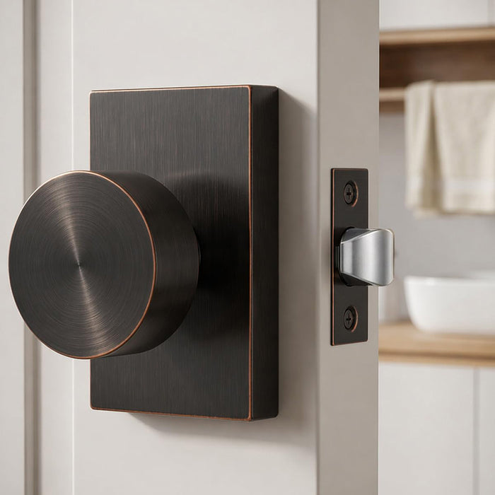 Rectangle Zinc Alloy Interior Passage Door Knobs