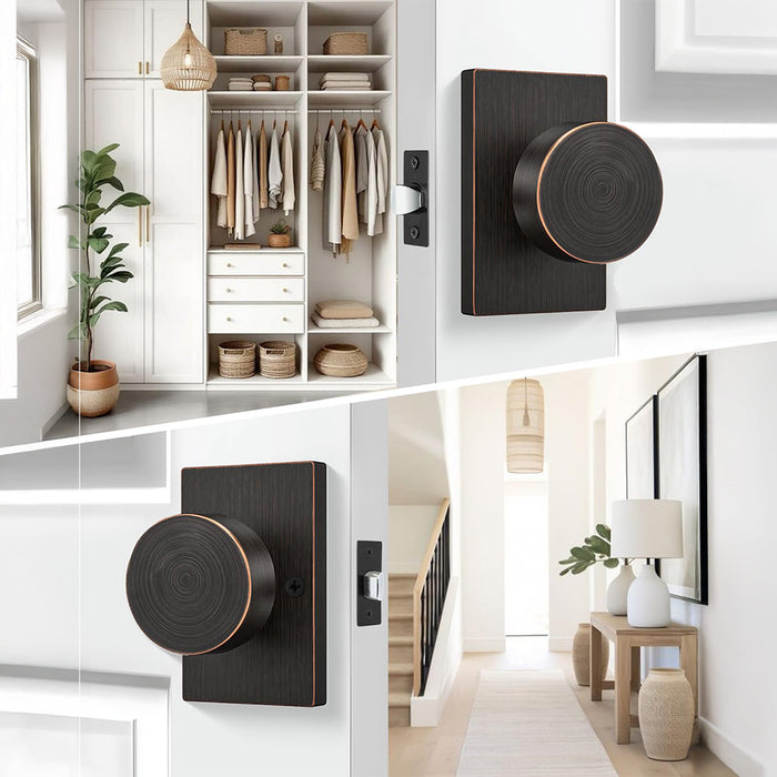 Rectangle Zinc Alloy Interior Passage Door Knobs