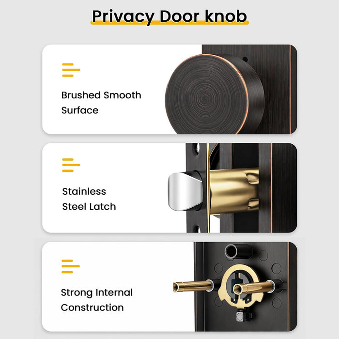 Rectangle Zinc Alloy Interior Privacy Door Knobs