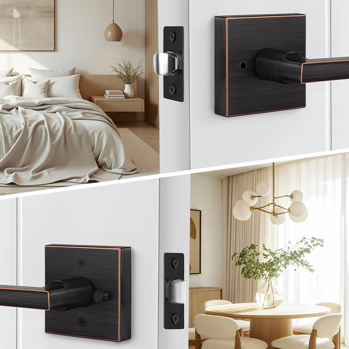 Modern Heavy Duty Zinc Alloy Interior Privacy Door Lever