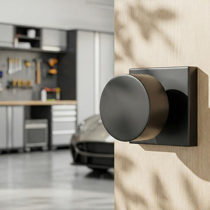 Modern Matte Black Passage Door Knob for Bedroom & Bathroom