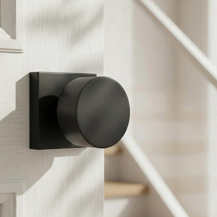 Modern Matte Black Passage Door Knob for Bedroom & Bathroom