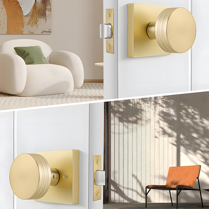 6 Pack Gold Interior Passage Door Knobs for Hallway Kitchen