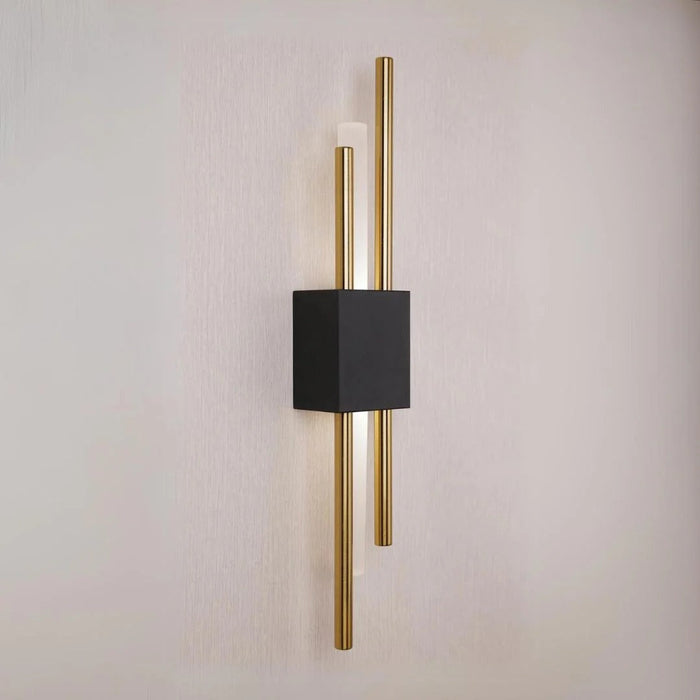 Modern Black and Gold LED Wall Sconce for Bedroom & Living Room