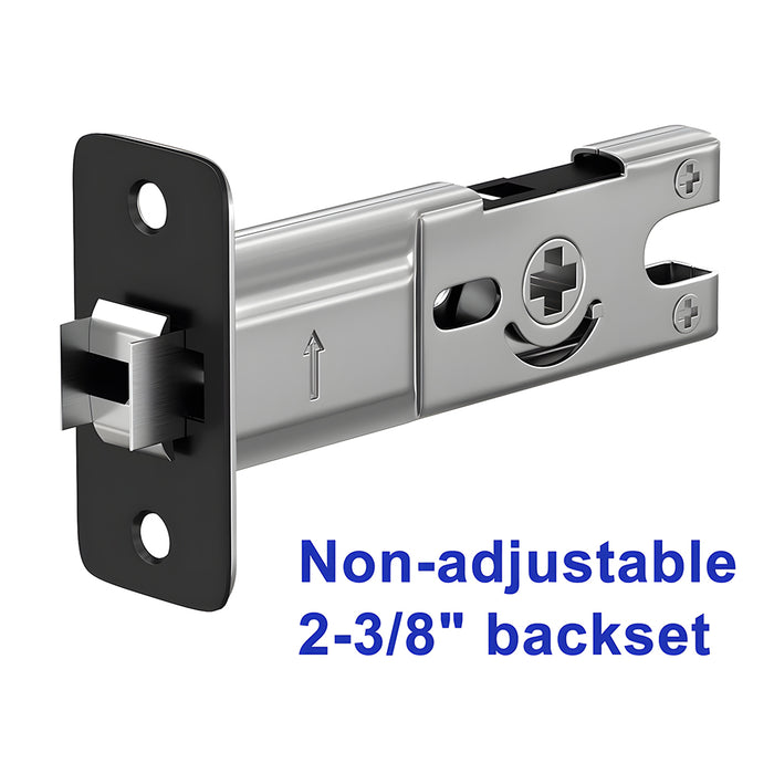 Black Rounded-Corner Square Sliding Pocket Door Lock