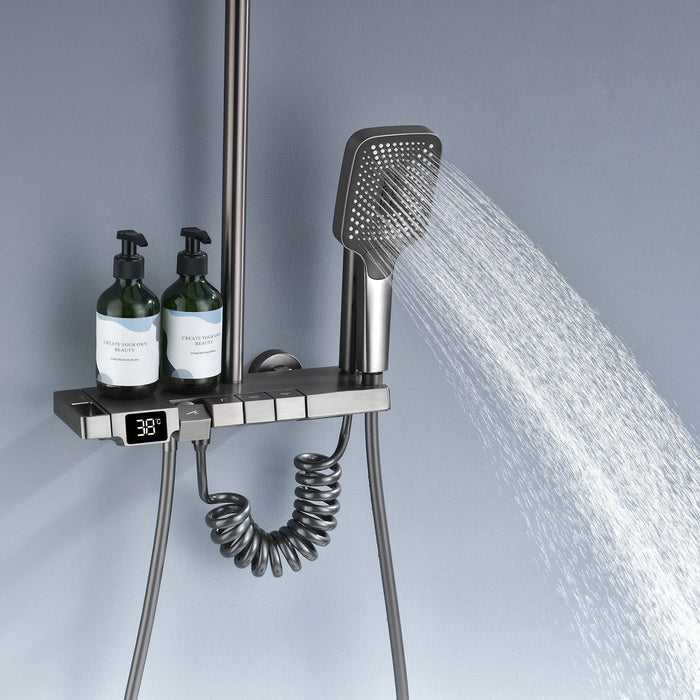 Advanced Shower System with Temperature Display and Versatile Water Outlet Modes