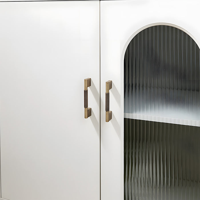 Retro Solid Knurled Brass Kitchen Cabinet Handles