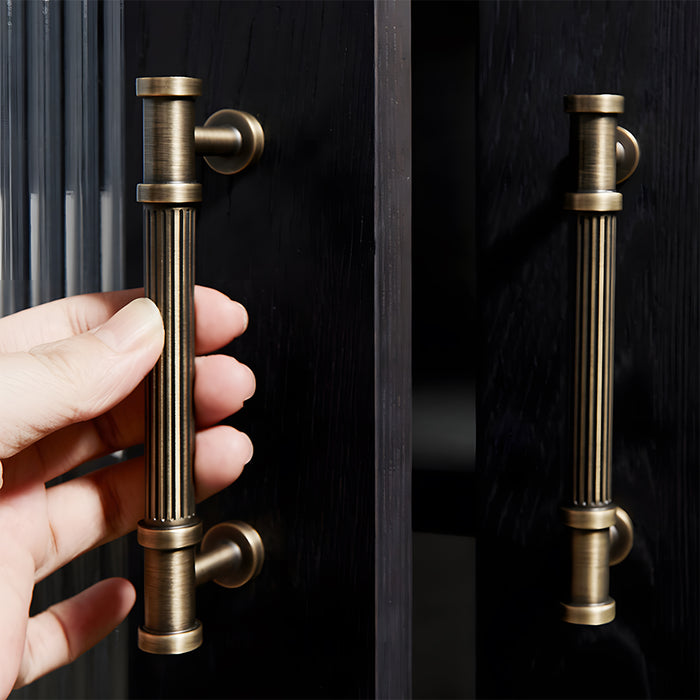 Retro Lined Bronze Cabinet Pulls