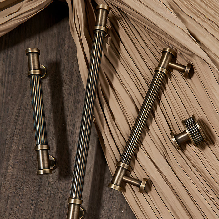 Retro Lined Bronze Cabinet Pulls