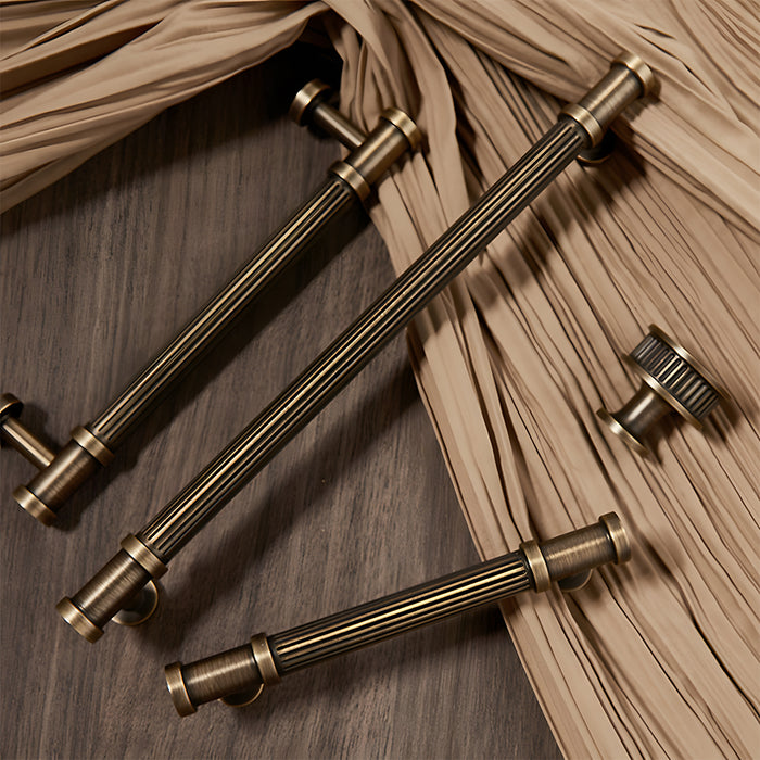 Retro Lined Bronze Cabinet Pulls