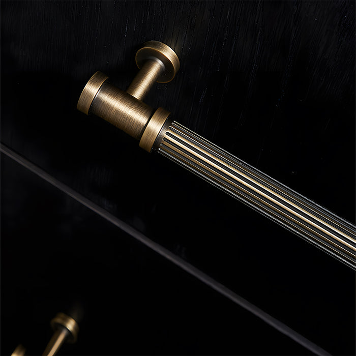 Retro Lined Bronze Cabinet Pulls