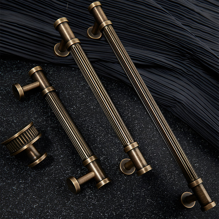 Retro Lined Bronze Cabinet Pulls
