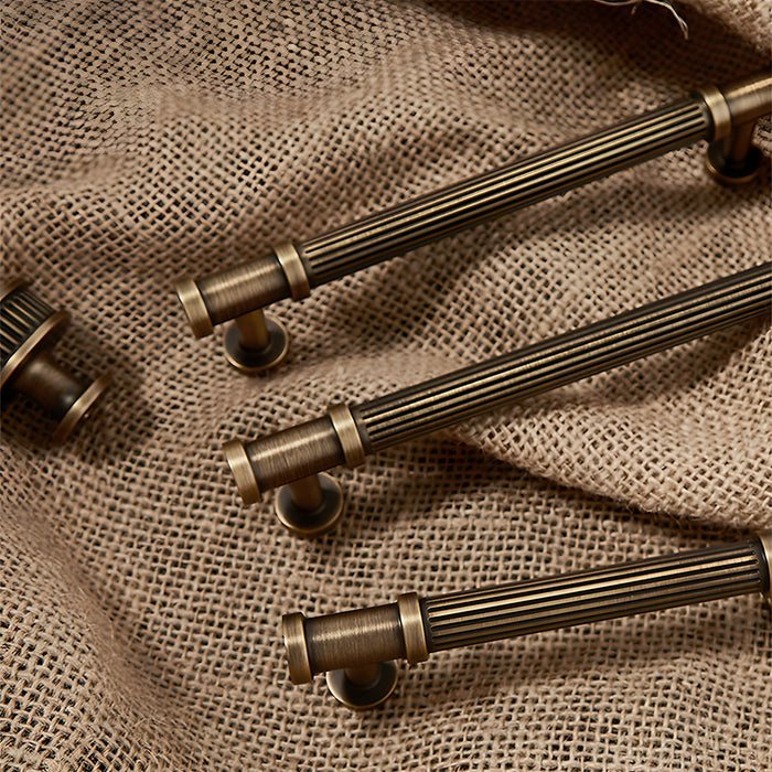 Retro Lined Bronze Cabinet Pulls