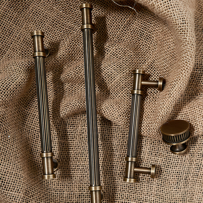 Retro Lined Bronze Cabinet Pulls