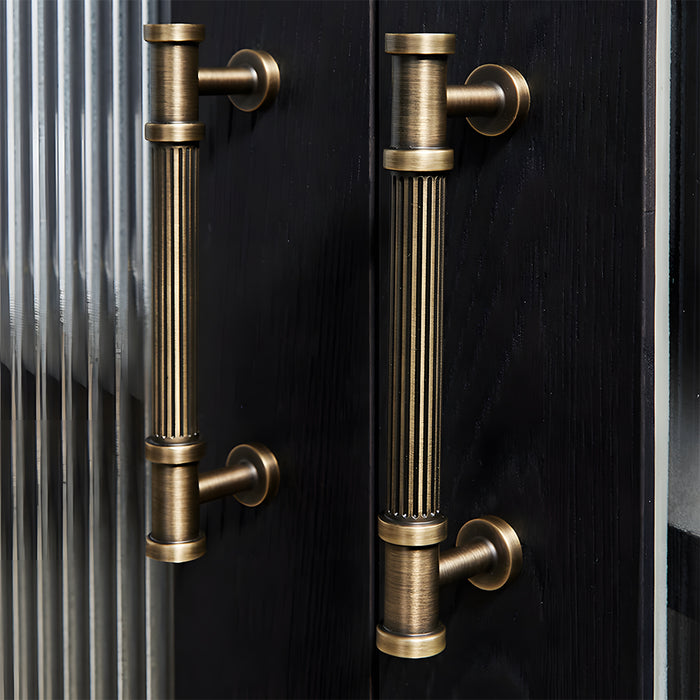 Retro Lined Bronze Cabinet Pulls