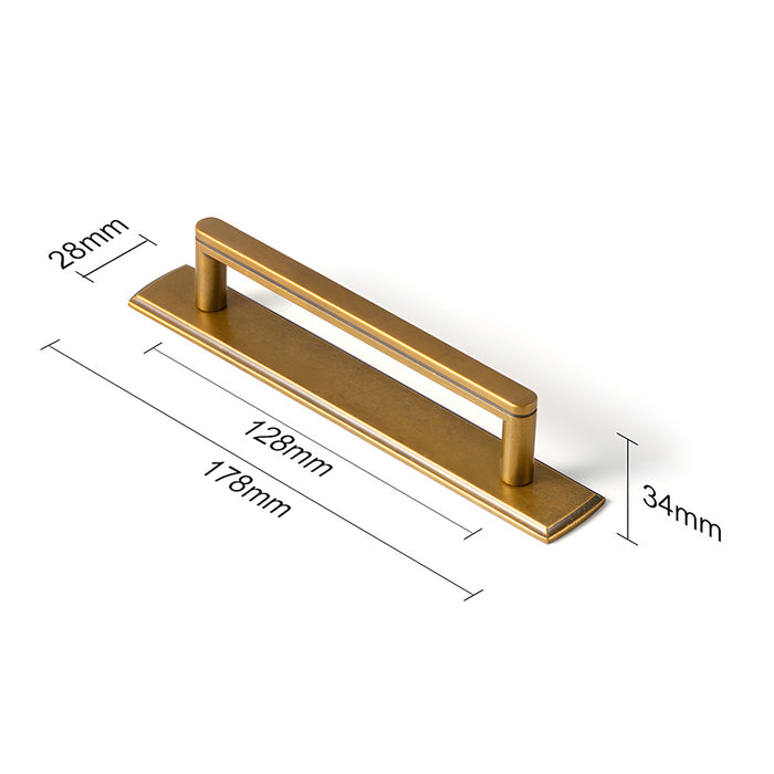 Modern Zinc Alloy Long Cabinet Pulls with Rectangle Backplate