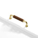 Modern Woven Leather Cabinet Pulls with Curved Zinc Alloy Base
