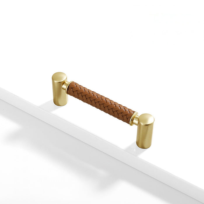 Modern Woven Leather Cabinet Pulls