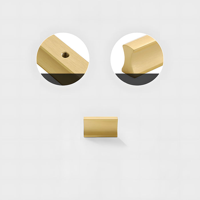 Modern I-Shaped Brass Kitchen Cabinet Handles
